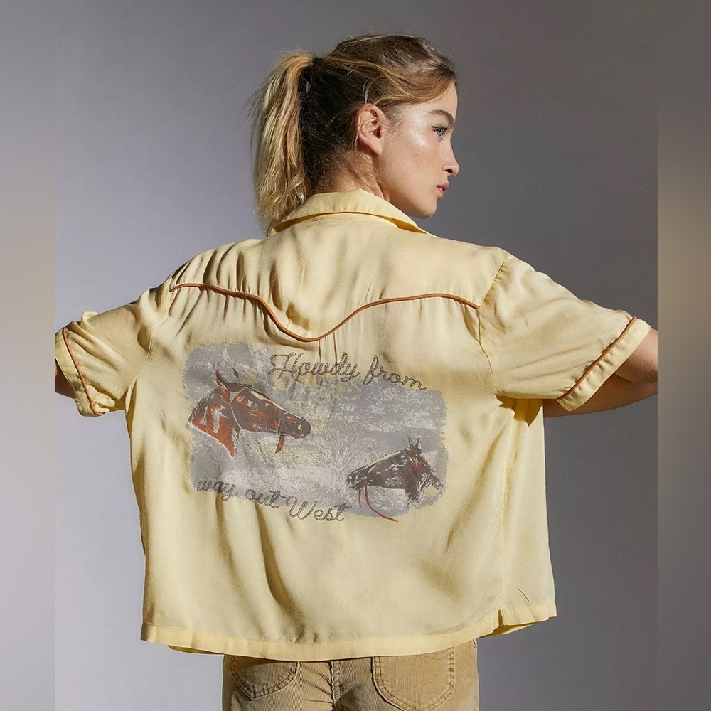 UO Yellow Western Graphic Shirt